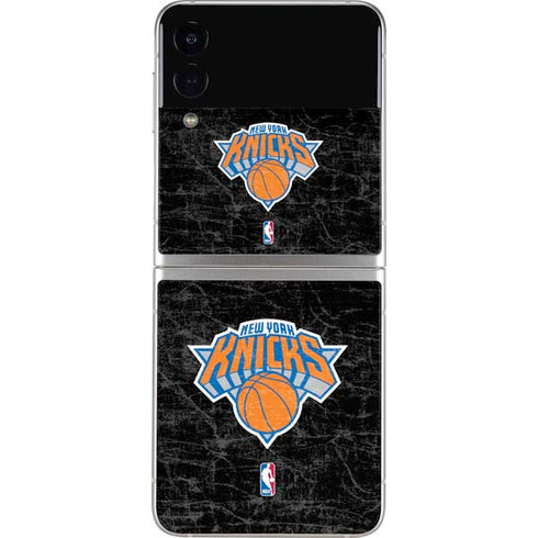 NBA New York Knicks Black Secondary Logo Galaxy Z Flip4 5G Skin